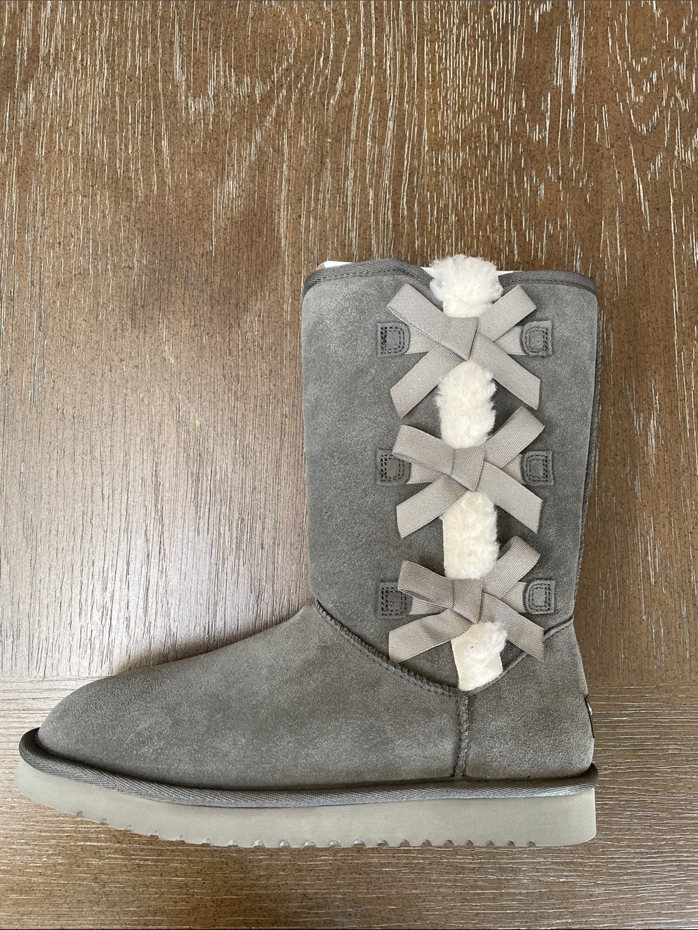 ❄️❄️Brand NEW!❄️❄️Koolaburra Gray Suede Mid-Calf Shearling-Trim Winter Boots❄️❄️